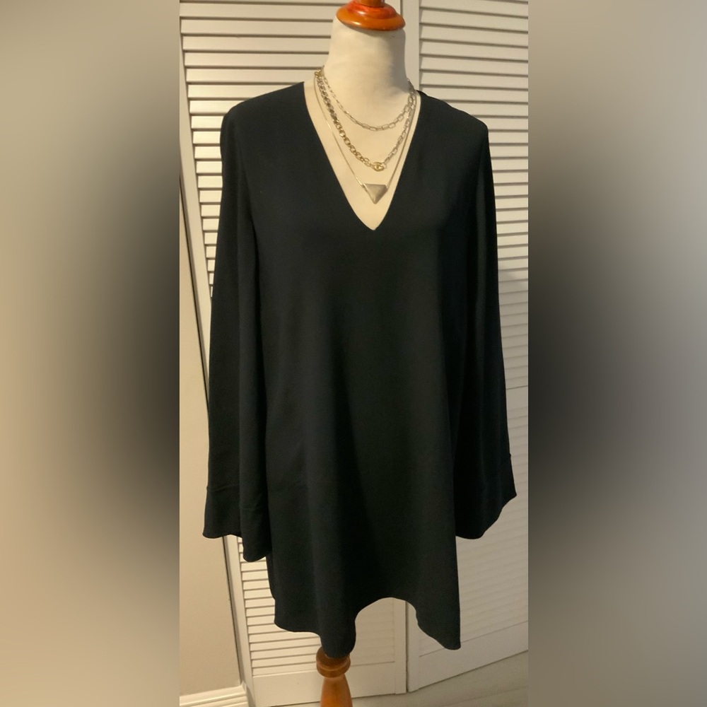 Helmut Lang Black Mini Dress V-Neck